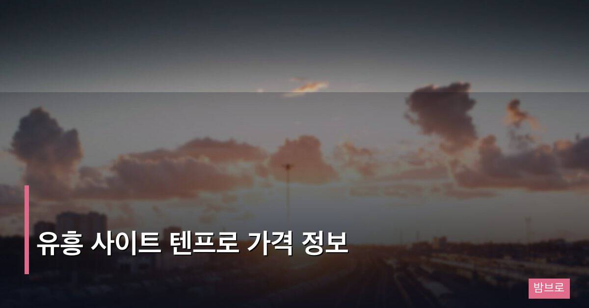 유흥 사이트 텐프로 가격 정보, 2026 최신 비용 완전 분석