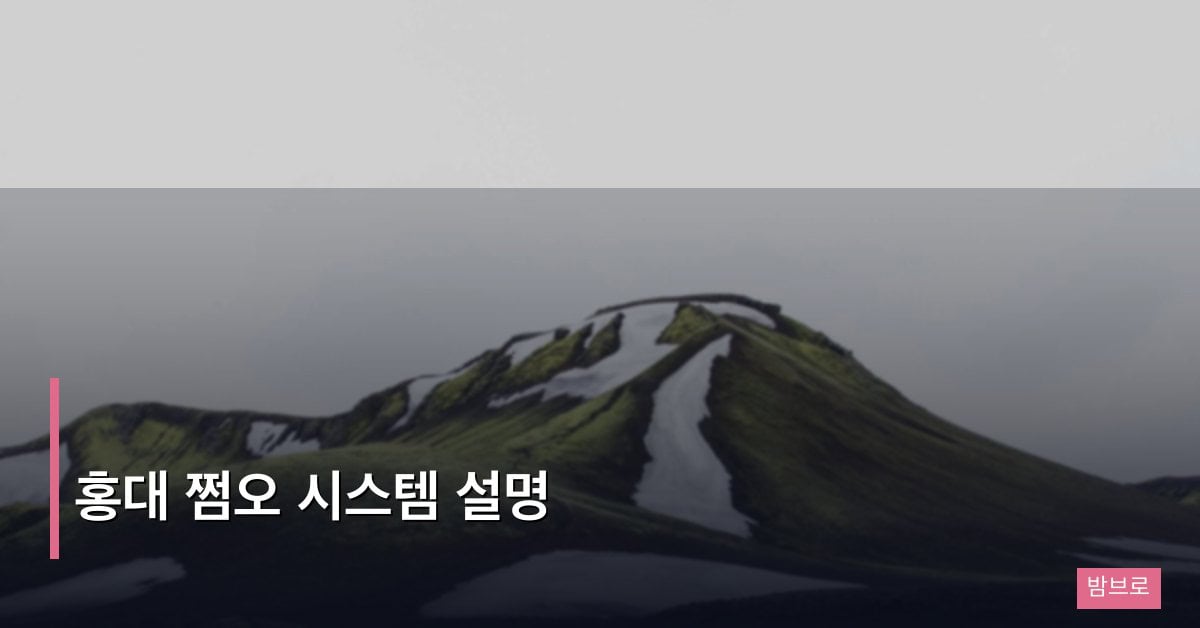 홍대 쩜오 시스템 설명 – 운영 방식과 이용 순서 완벽 정리