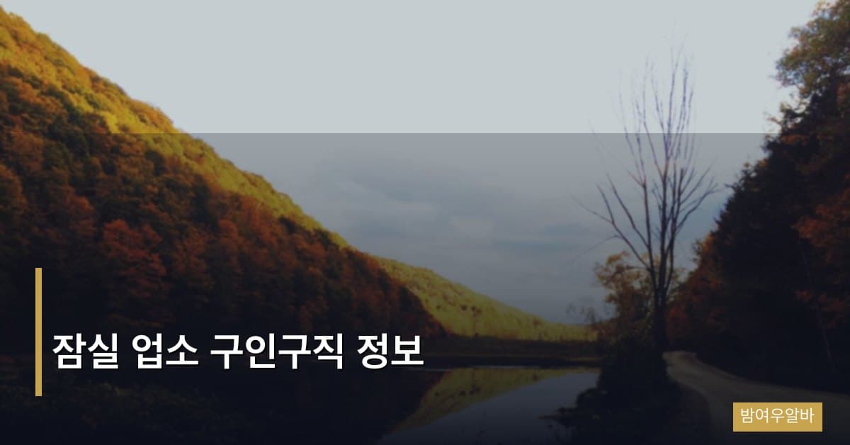 잠실 업소 구인구직 정보
