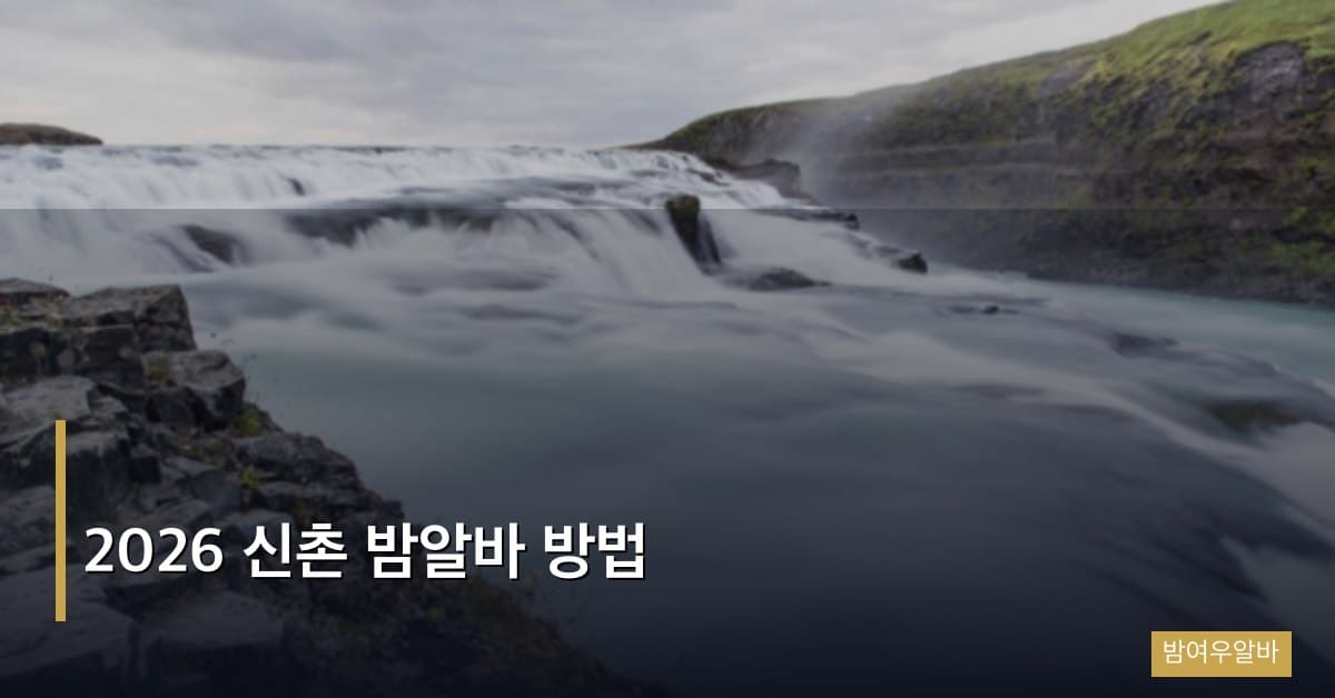 2026 신촌 밤알바 방법