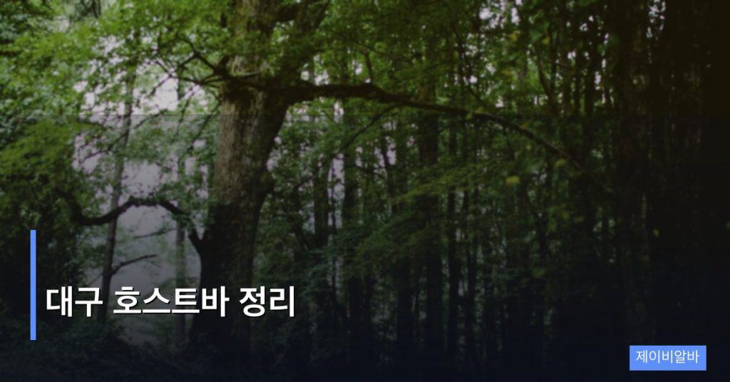 대구 호스트바 정리