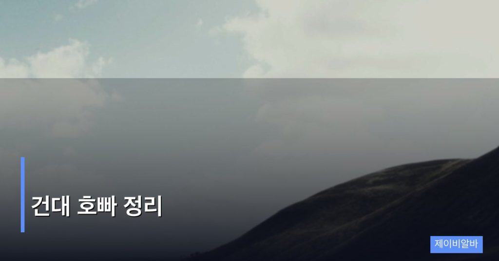 건대 호빠 정리