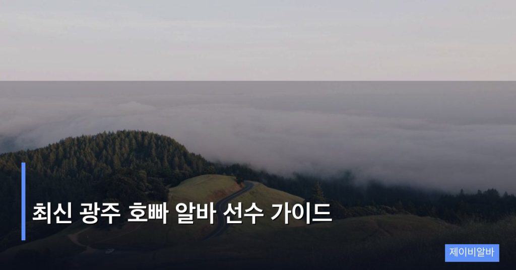 최신 광주 호빠 알바 선수 가이드