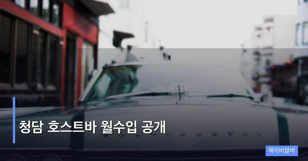 청담 호스트바 월수입 공개