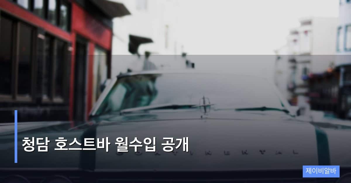 청담 호스트바 월수입 공개