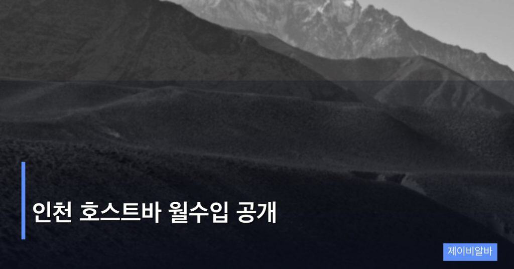 인천 호스트바 월수입 공개
