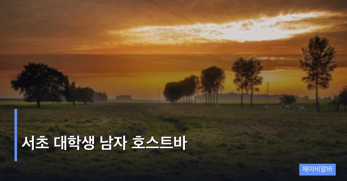 서초 대학생 남자 호스트바