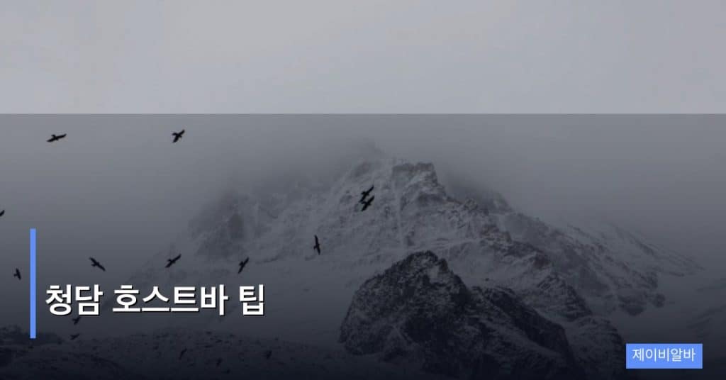 청담 호스트바 팁
