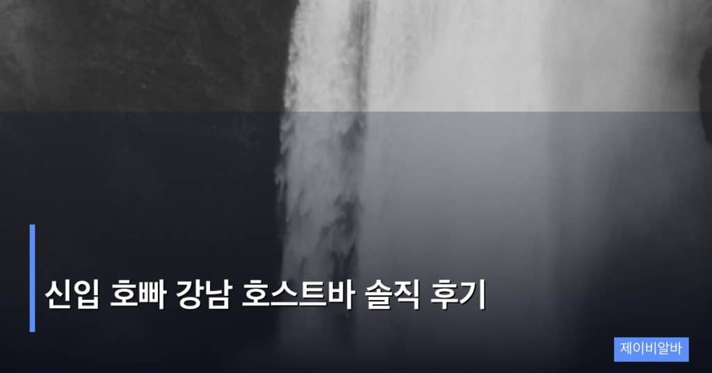 신입 호빠 강남 호스트바 솔직 후기