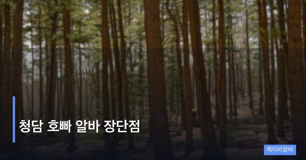 청담 호빠 알바 장단점