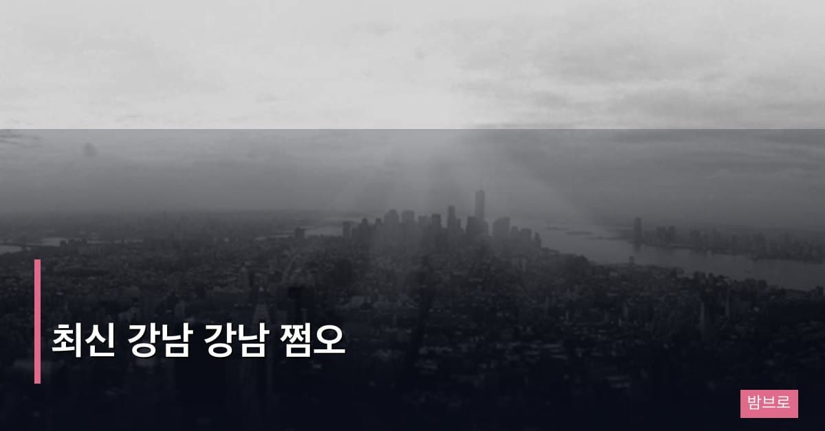 최신 강남 강남 쩜오