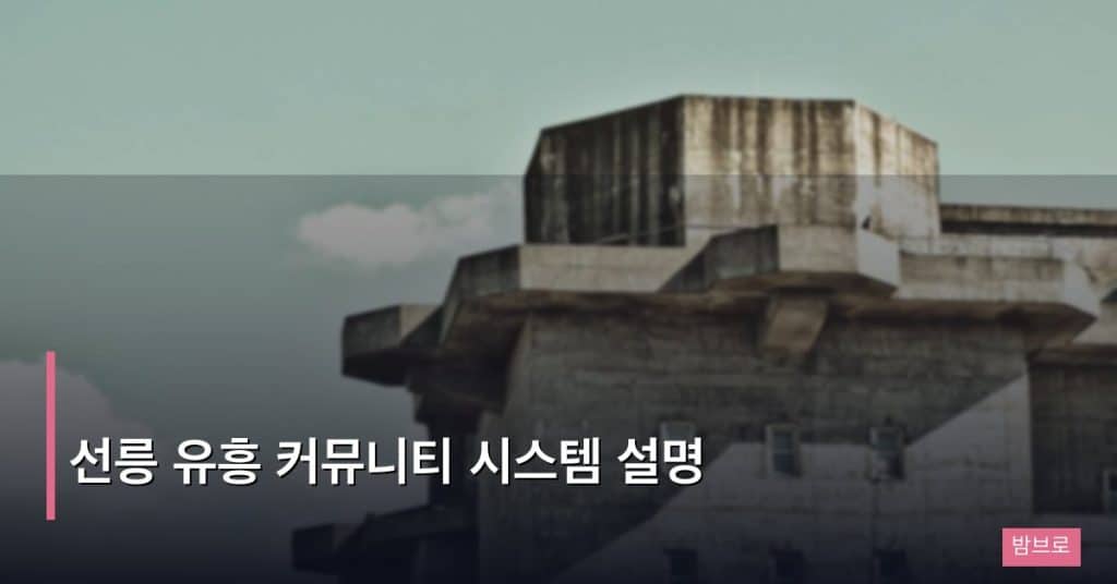 선릉 유흥 커뮤니티 시스템 설명