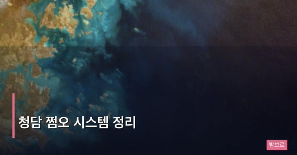 청담 쩜오 시스템 정리