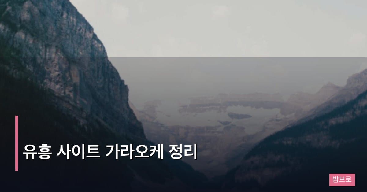 유흥 사이트 가라오케 정리