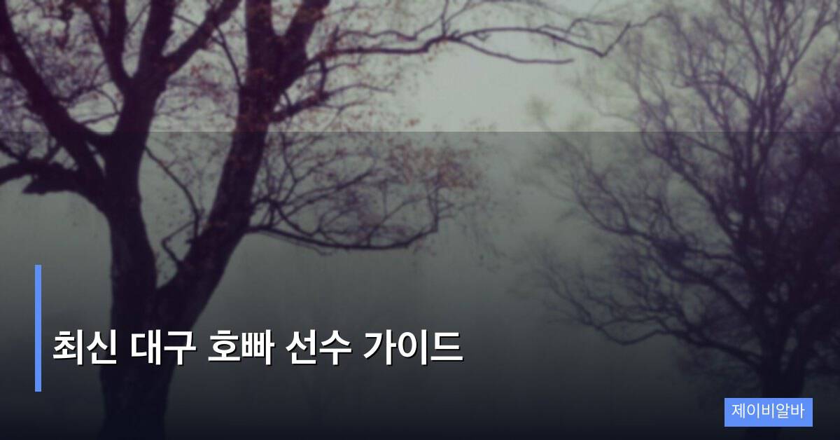 최신 대구 호빠 선수 가이드
