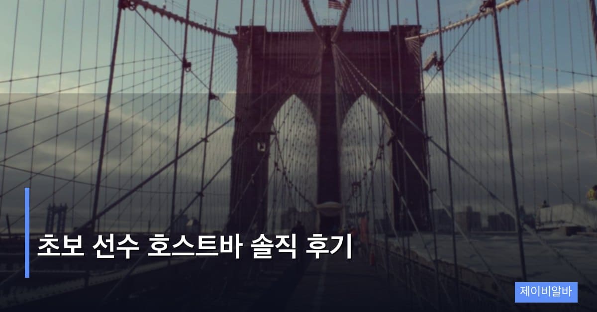 초보 선수 호스트바 솔직 후기