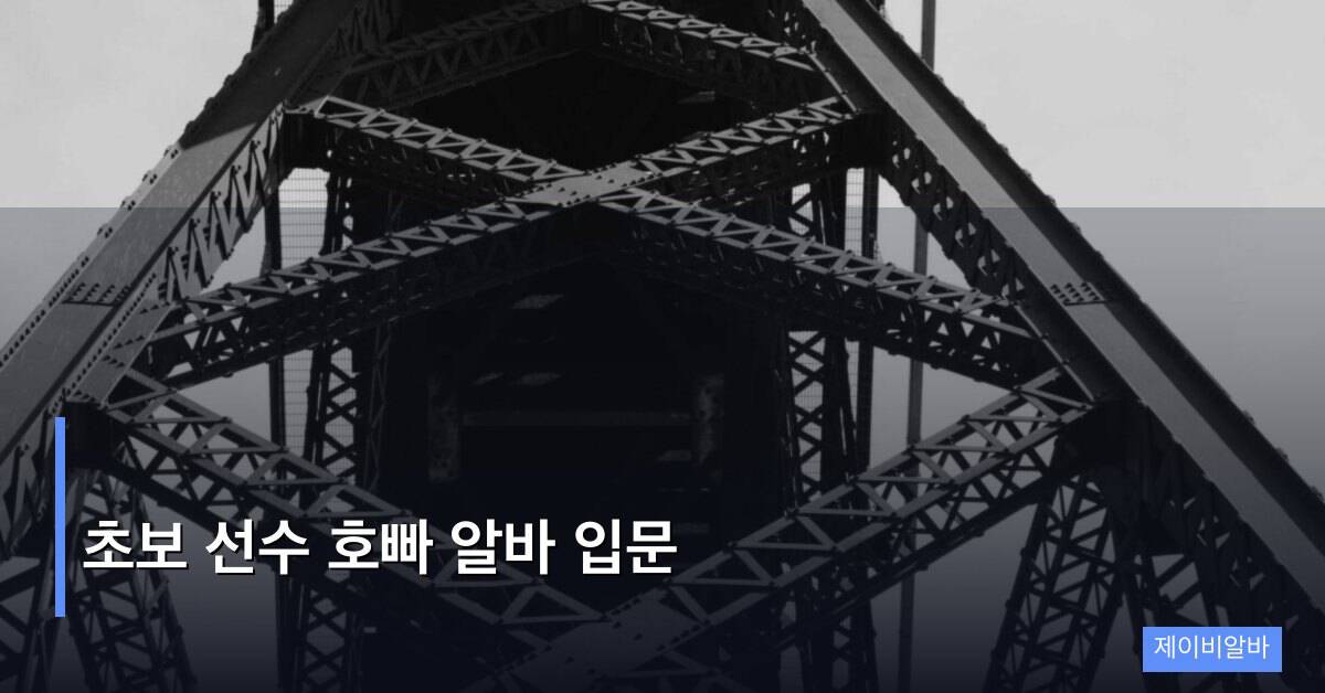 초보 선수 호빠 알바 입문