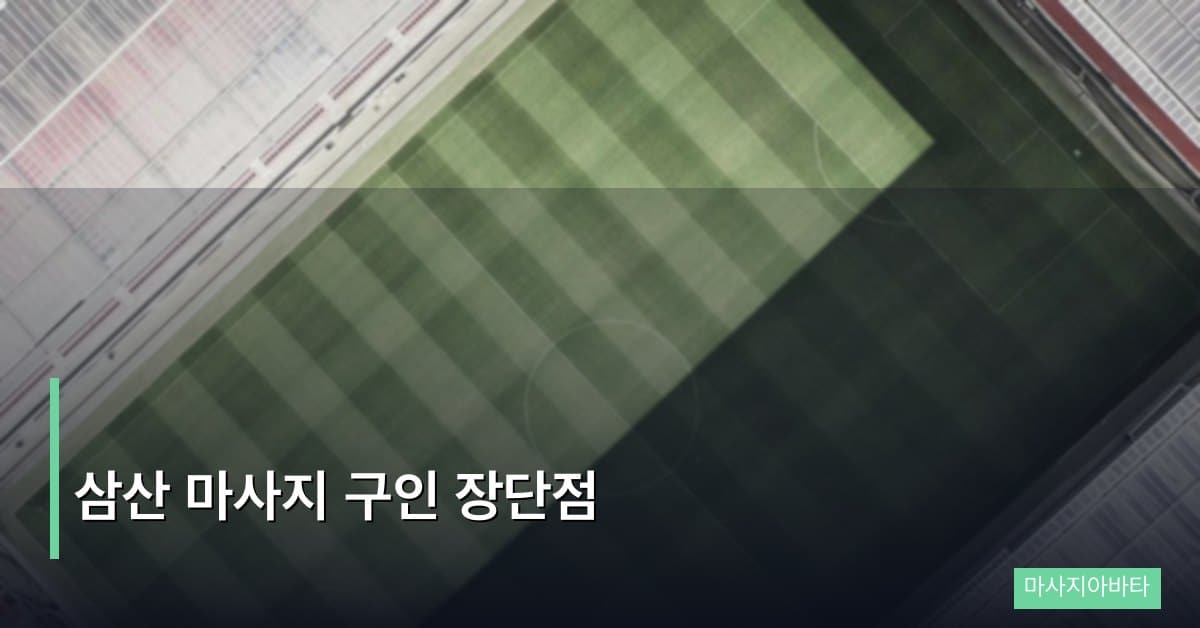 삼산 마사지 구인 장단점