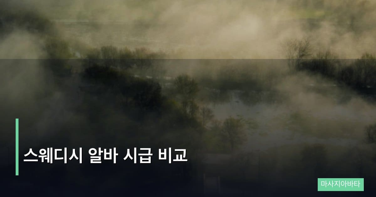 스웨디시 알바 시급 비교